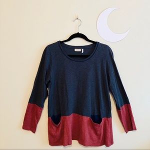 🌙 LOGO Comfy Cotton Top Color Block w/ Pockets